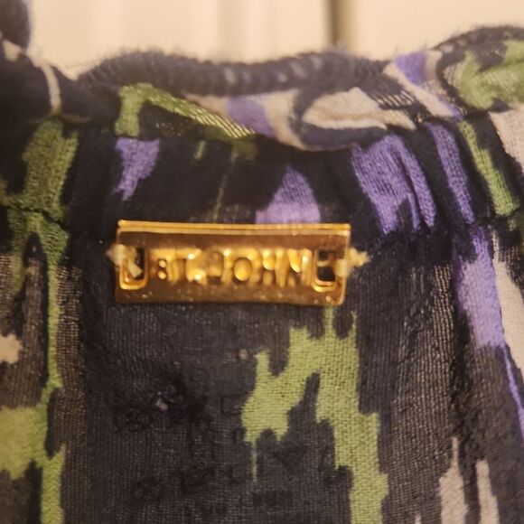 St. John Swim Green & Purple Multiprint Coverup Dress Size M - Picture 12 of 13